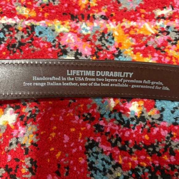 NWOT Duluth Trading Co - Men's Lifetime Leather Belt - Brown Leather - Size 36 - Picture 4 of 5